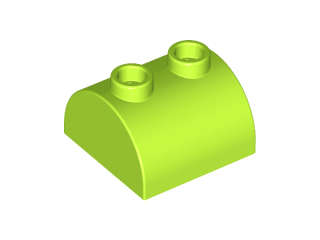 Lego (N) ~ Slope Curved 2 x 2 Double with 2 Hollow Studs ~ [Lime]