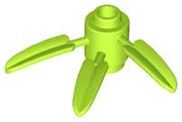 Lego NEW - Lime Plant Brick Round 1 x 1 with 3 Bamboo Leaves
