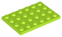 Lego NEW - Plate 4 x 6~ [Lime]