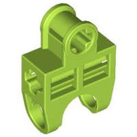 Lego Used - Technic Axle Connector 2 x 3 with Ball Joint Socket - Open Sides Angled Forksw~ [Lime]