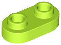 Lego (N) ~ Plate Round 1 x 2 with Open Studs ~ [Lime]