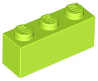 Lego (N) ~ Brick 1 x 3 ~ [Lime]