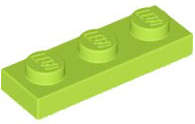 Lego (N) ~ Plate 1 x 3 ~ [Lime]