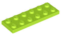 Lego (N) ~ Plate 2 x 6 ~ [Lime]