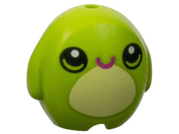 Lego (N) ~ Minifigure Utensil Pillow Plush Toy with Frog with Black Eyes Magenta Mouth and  ~ [Lime]