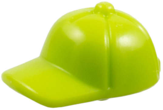 Lego (N) ~ Minifigure Cap with Small Pin Short Curved Bill with Seams and Button on Top ~ [Lime]