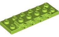 Lego (N) ~ Plate Modified 2 x 6 x 2/3 with 4 Studs on Side ~ [Lime]