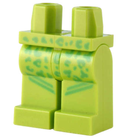 Lego (N) ~ Hips and Legs with Bright Green Spots and Stripes Pattern ~ [Lime]