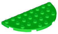 Lego NEW - Plate Round Half 4 x 8~ [Bright Green]