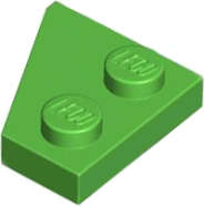 Lego (N) ~ Wedge Plate 2 x 2 Right ~ [Bright Green]