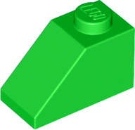 Lego (N) ~ Slope 45 2 x 1 ~ [Bright Green]