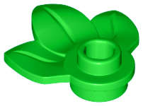 Lego (N) ~ Plant Plate Round 1 x 1 with 3 Layered Leaves ~ [Bright Green]