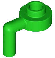 Lego (N) ~ Plate Round 1 x 1 Open Stud with Bar Arm Down ~ [Bright Green]