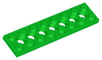 Lego (N) ~ Technic Plate 2 x 8 with 7 Holes ~ [Bright Green]