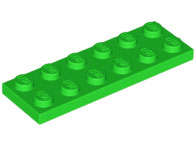 Lego (N) ~ Plate 2 x 6 ~ [Bright Green]