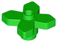 Lego (N) ~ Plant Flower 2 x 2 Leaves - Angular ~ [Bright Green]