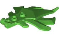 Lego (N) ~ Plant Leaves Angular with Bar Handle on End 7 Spikes ~ [Bright Green]