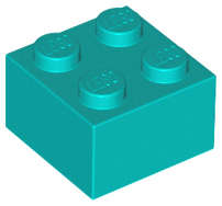 Lego Used - Brick 2 x 2~ [Dark Turquoise]