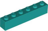 Lego (N) ~ Brick 1 x 6 ~ [Dark Turquoise]