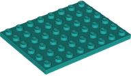 Lego (N) ~ Plate 6 x 8 ~ [Dark Turquoise]