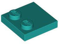 Lego (N) ~ Tile Modified 2 x 2 with Studs on Edge ~ [Dark Turquoise]