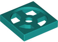 Lego (N) ~ Turntable 2 x 2 Plate Base ~ [Dark Turquoise]