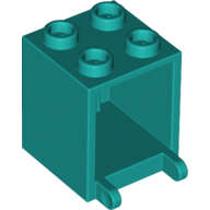 Lego (N) ~ Container Box 2 x 2 x 2 ~ [Dark Turquoise]