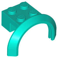 Lego (N) ~ Vehicle Mudguard 4 x 2 1/2 x 1 2/3 with Arch Round ~ [Dark Turquoise]