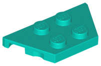Lego (U) ~ Wedge Plate 2 x 4 ~ [Dark Turquoise]