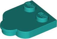Lego (N) ~ Tile Modified 2 x 2 with Studs on Edge Rounded Corners and 1 x 1 Half ~ [Dark Turquoise]