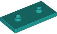 Lego (N) ~ Plate Modified 2 x 4 with 2 Studs (Double Jumper) ~ [Dark Turquoise]