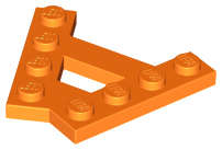 Lego (N) ~ Wedge Plate A-Shape with 2 Rows of 4 Studs ~ [Orange]