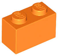 Lego (N) ~ Brick 1 x 2 ~ [Orange]