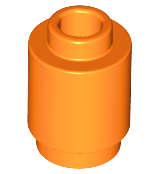 Lego (N) ~ Brick Round 1 x 1 ~ [Orange]