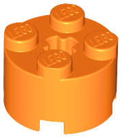 Lego (N) ~ Brick Round 2 x 2 with Axle Hole ~ [Orange]