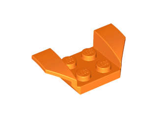 Lego (U) ~ Vehicle Mudguard 2 x 4 with Flared Wings ~ [Orange]