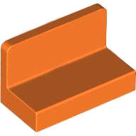 Lego (N) ~ Panel 1 x 2 x 1 with Rounded Corners ~ [Orange]