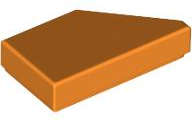 Lego (N) ~ Tile Modified 1 x 2 Wedge Left ~ [Orange]