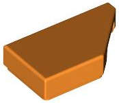 Lego (N) ~ Tile Modified 1 x 2 Wedge Right ~ [Orange]