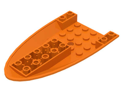 Lego Used - Aircraft Fuselage Forward Bottom Curved 6 x 10 with 3 Holes~ [Orange]