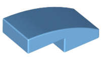 Lego (N) ~ Slope Curved 2 x 1 x 2/3 ~ [Medium Blue]