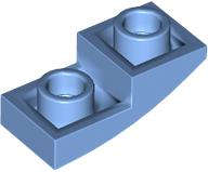 Lego (N) ~ Slope Curved 2 x 1 x 2/3 Inverted ~ [Medium Blue]
