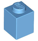 Lego (N) ~ Brick 1 x 1 ~ [Medium Blue]
