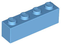 Lego (N) ~ Brick 1 x 4 ~ [Medium Blue]