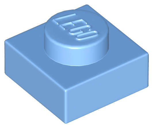 Lego (N) ~ Plate 1 x 1 ~ [Medium Blue]