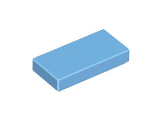 Lego (N) ~ Tile 1 x 2 ~ [Medium Blue]