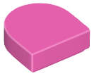 Lego (N) ~ Tile Round 1 x 1 Half Circle Extended ~ [Dark Pink]