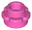 Lego (N) ~ Plate Round 1 x 1 with Flower Edge (5 Petals) ~ [Dark Pink]
