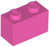 Lego (U) ~ Brick 1 x 2 ~ [Dark Pink]