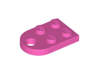 Lego (U) ~ Plate Modified 2 x 3 with Hole ~ [Dark Pink]